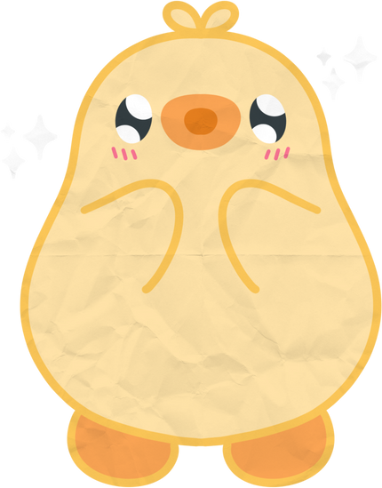 Doodle Paper Sticker Amused Chick