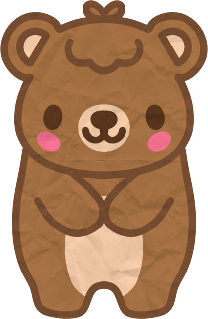 Doodle Paper Sticker Happy Bear