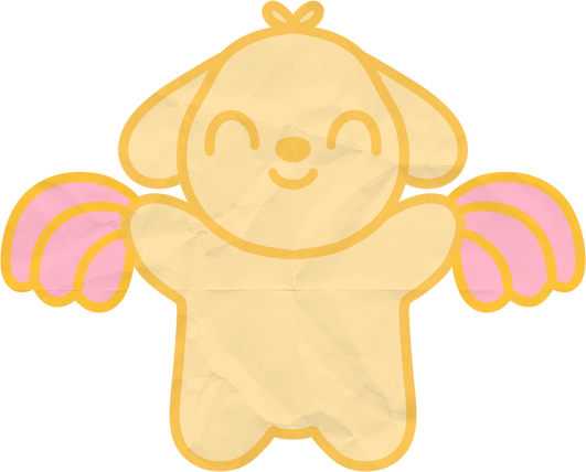 Doodle Paper Sticker Supportive Dog