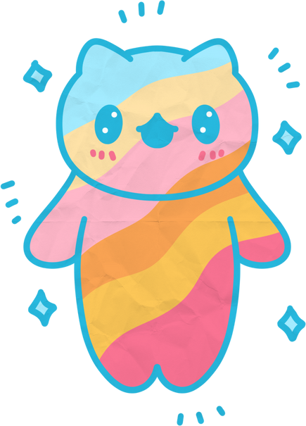 Doodle Paper Sticker Unique Cat
